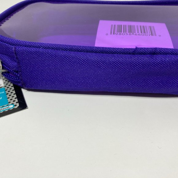 5 Purple Makeup Bag Pencil Case Zipper Organizer - Picture 10 of 14